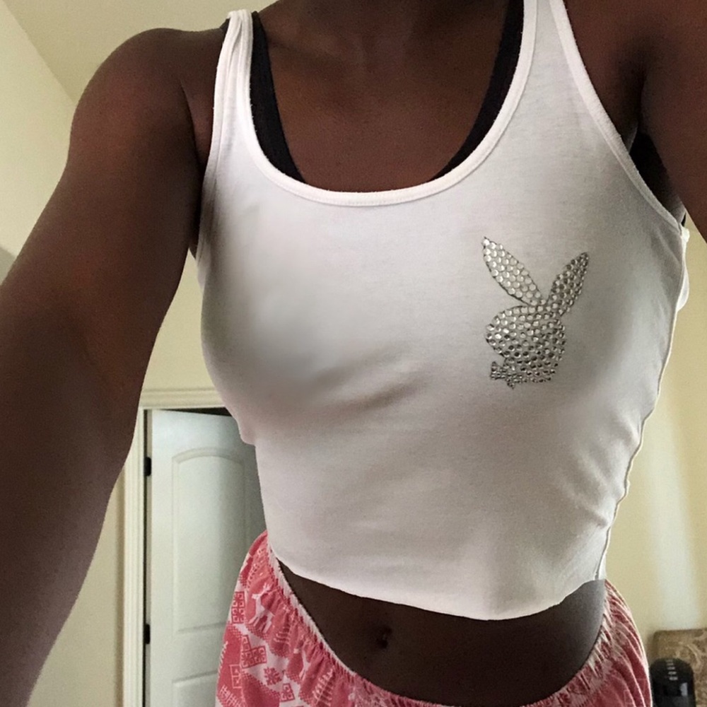 HANDMADE PLAYBOY CROPPED TANK